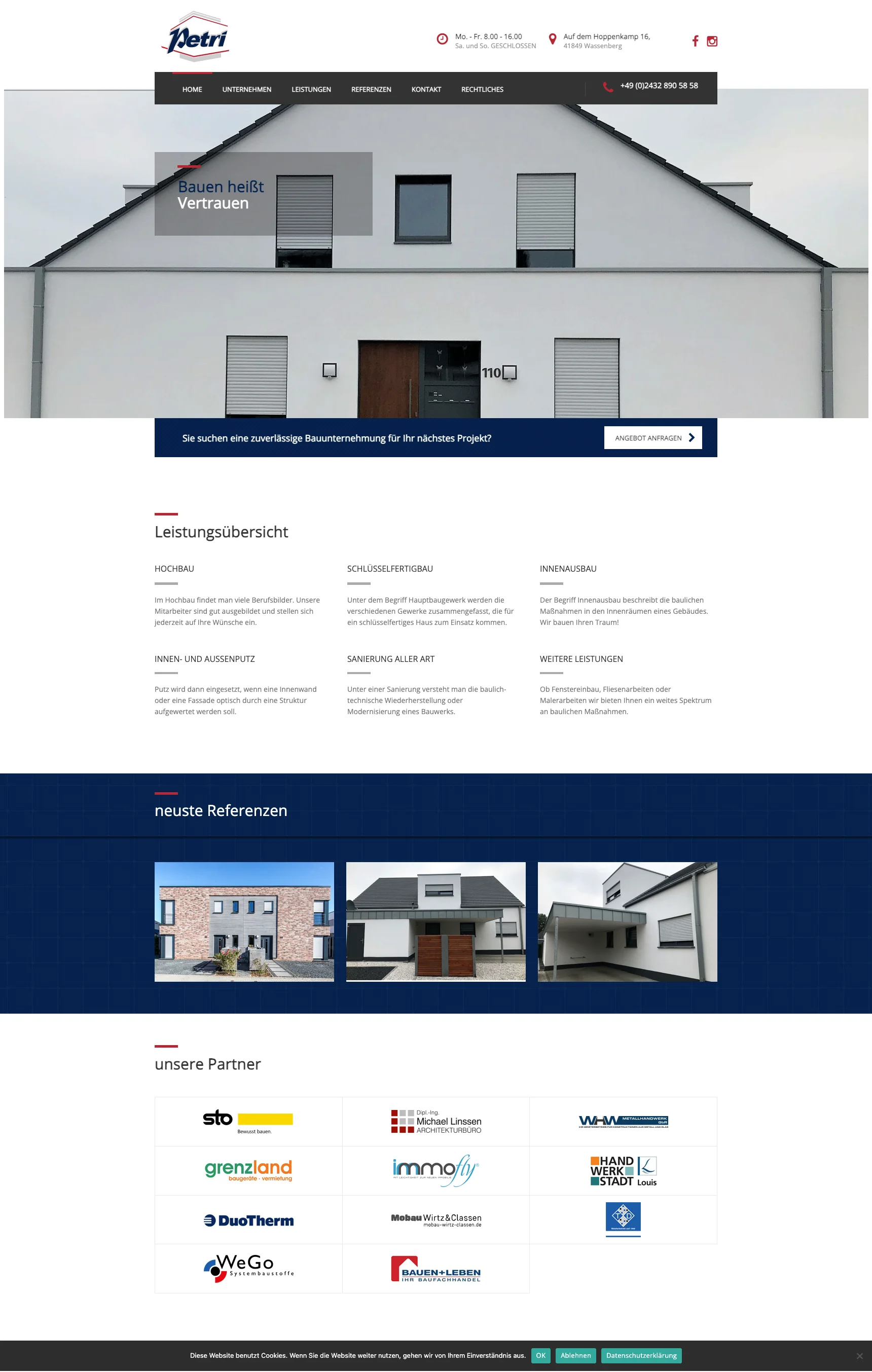 Home Petri Bauunternehmung Petri Bauunternehmung