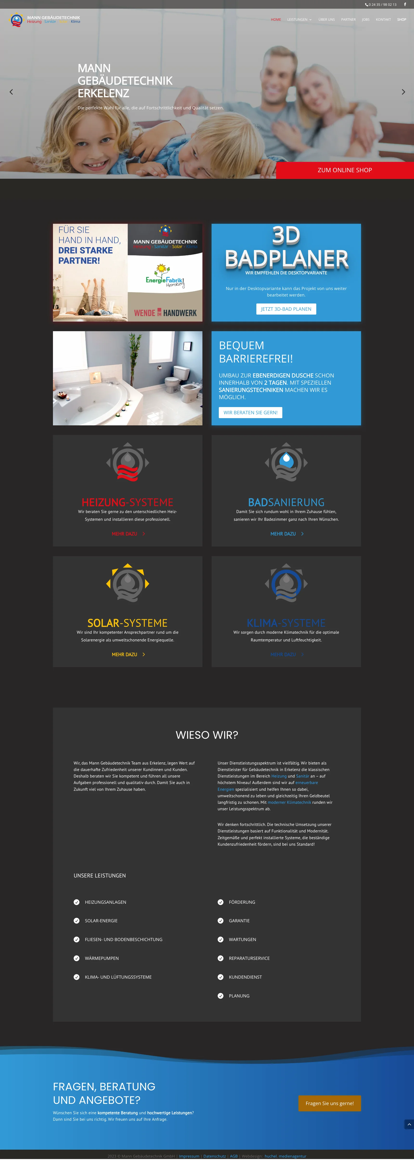 Mann Gebäudetechnik Erkelenz Heizung Sanitär Solar Klima