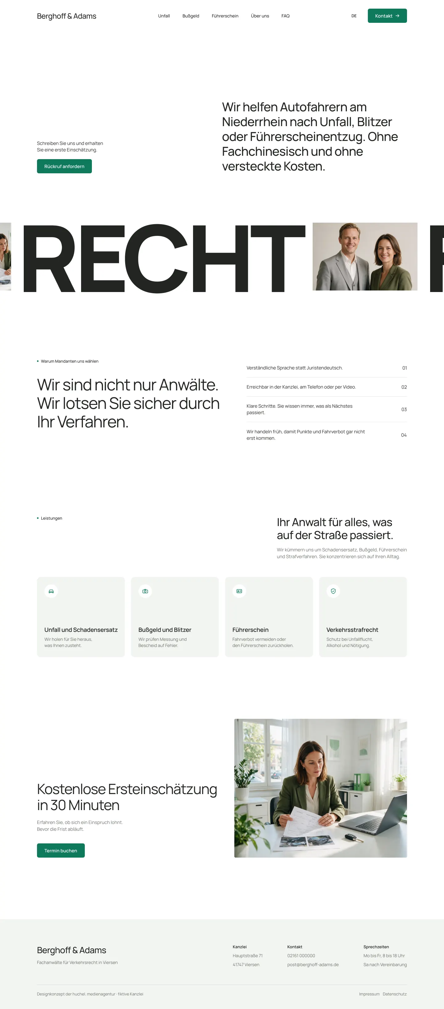 Referenz: Designkonzept Berghoff Adams Verkehrsrecht