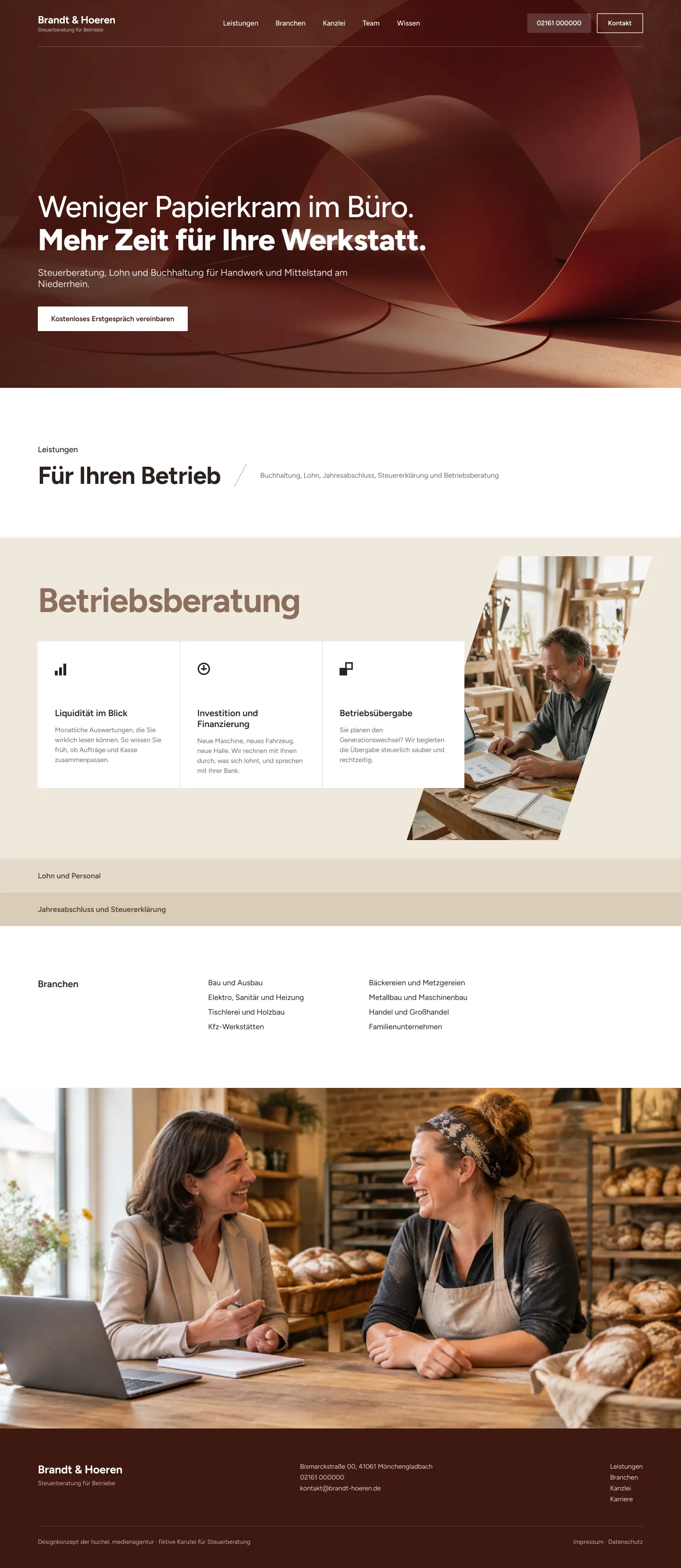 Referenz: Designkonzept Steuerberatung Brandt Hoeren Handwerk