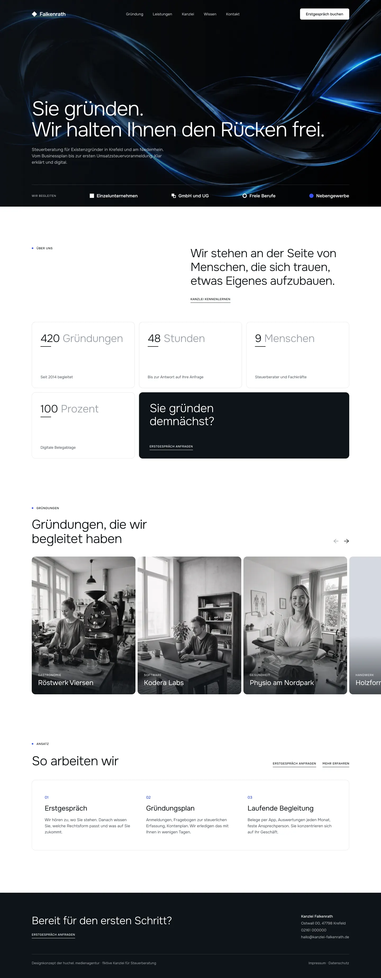 Referenz: Designkonzept Steuerkanzlei Falkenrath Gruender