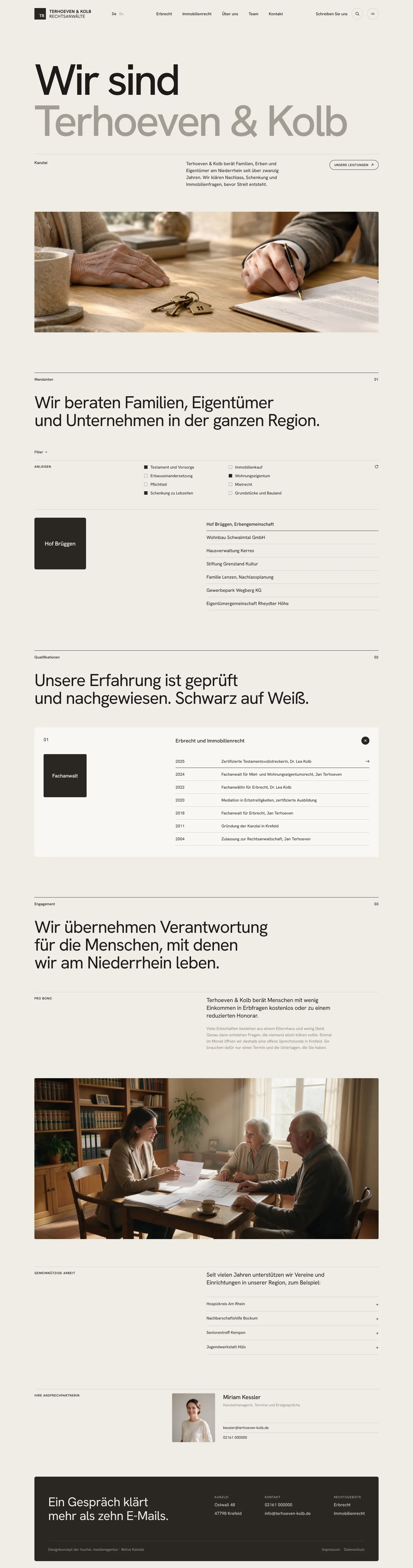 Referenz: Designkonzept Terhoeven Kolb Rechtsanwaelte Erbrecht